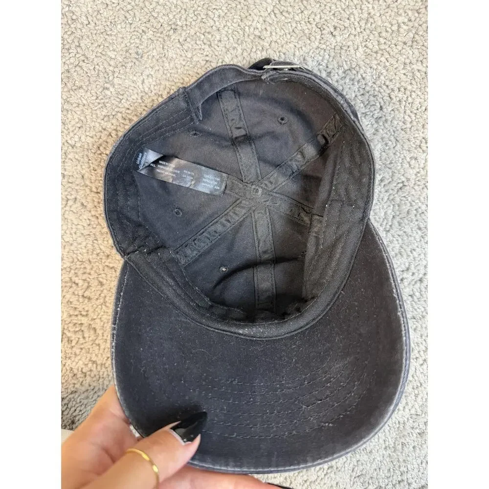 Urban Outfitters Hat Cap Strap Back Mens One Size Black UO-76 Twill Adjustable